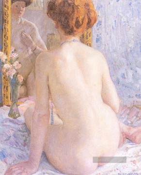  nackt Malerei - Reflections Marcelle Impressionist Nacktheit Frederick Carl Frieseke